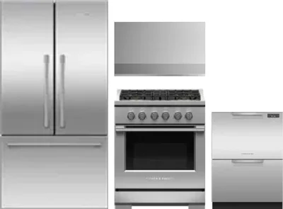 4 Piece Package Includes Refrigerator, Range, Hood And Dishwasher